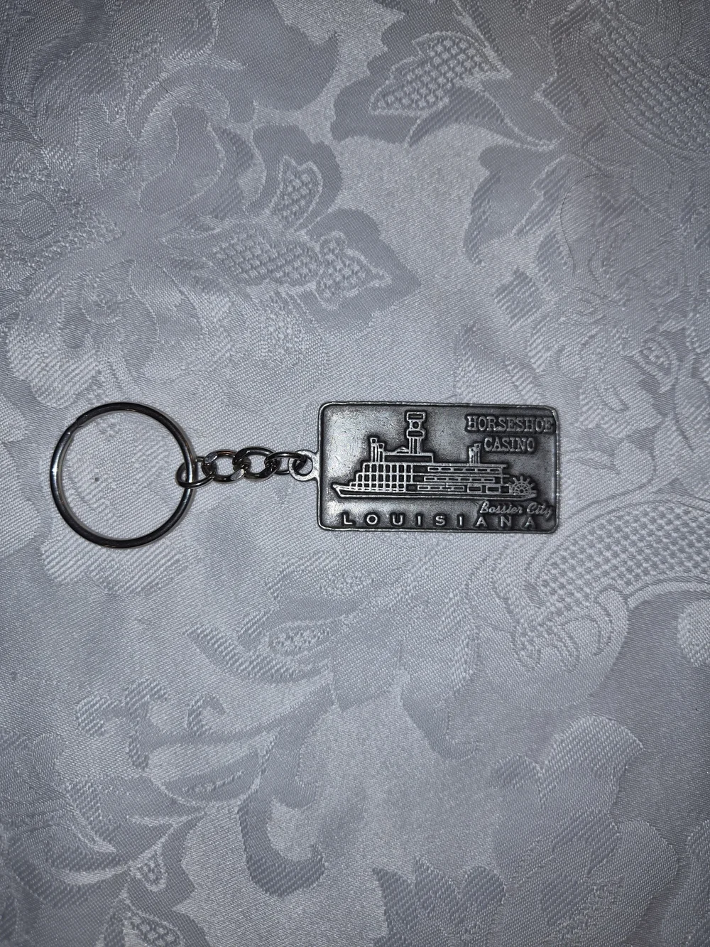 Louisiana Metal Keychain - Silver
